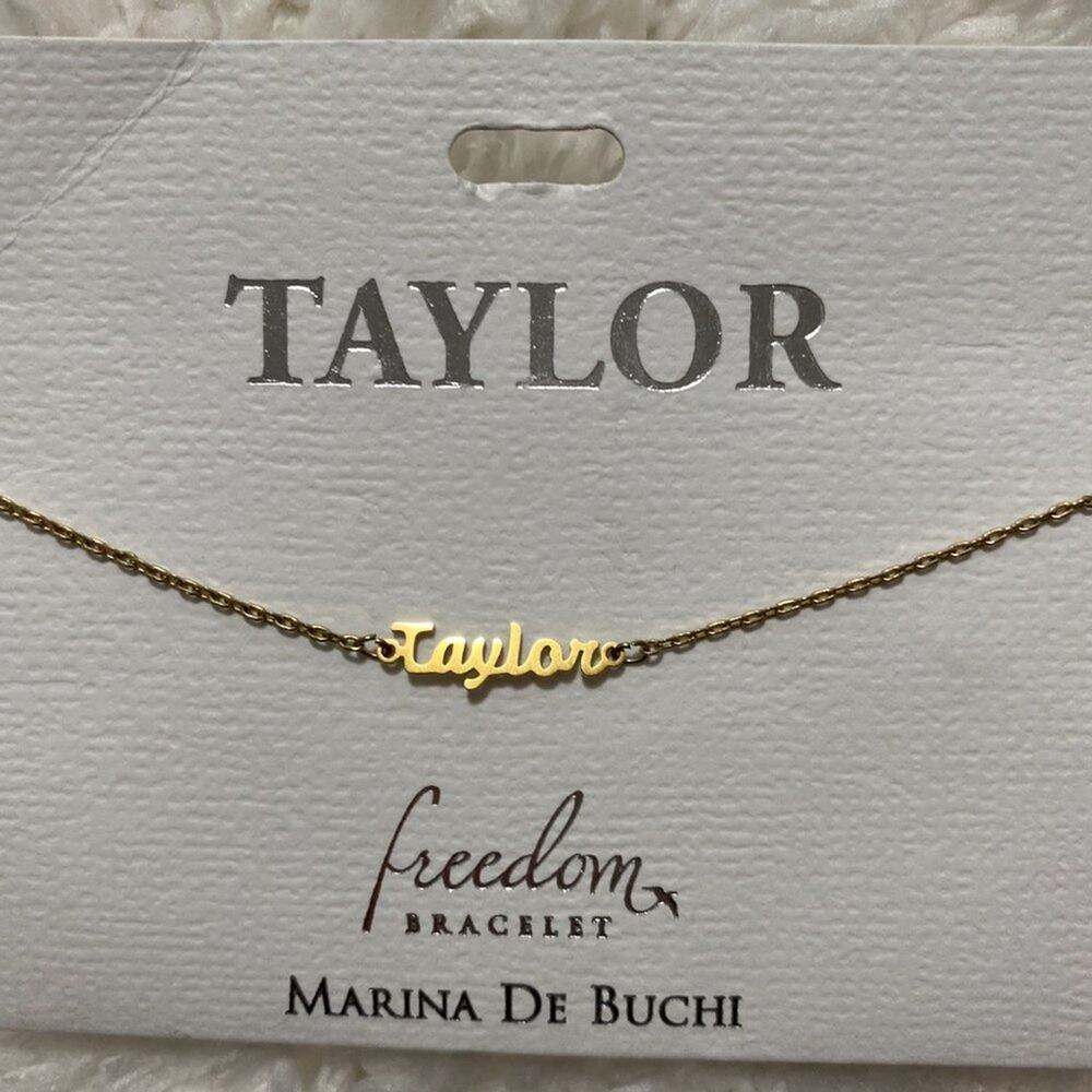 Taylor Freedom Bracelet Marina de Buchi Gold NEW Name Bracelet